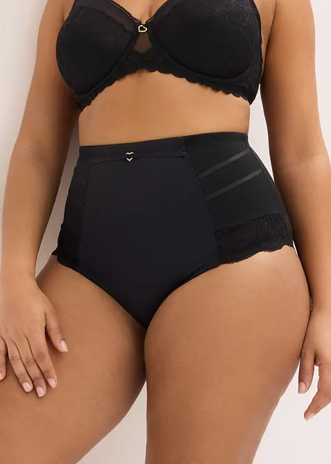 Stahovac&iacute; kalhotky s krajkou, středn&iacute; tvaruj&iacute;c&iacute; efekt, bonprix