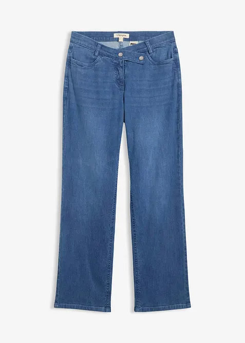 Dž&iacute;ny Loose Straight, Mid Waist, organick&aacute; bavlny, bonprix