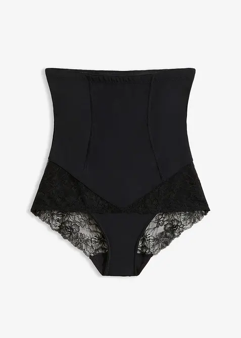 Stahovac&iacute; vysok&eacute; bokov&eacute; kalhotky s krajkou, středn&iacute; tvaruj&iacute;c&iacute; efekt, bonprix