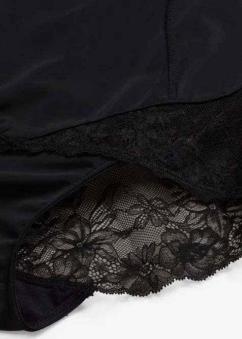 Stahovac&iacute; vysok&eacute; bokov&eacute; kalhotky s krajkou, středn&iacute; tvaruj&iacute;c&iacute; efekt, bonprix