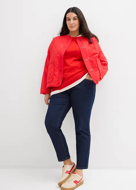 Dž&iacute;ny Slim Fit, Mid Waist, organick&aacute; bavlna, bonprix