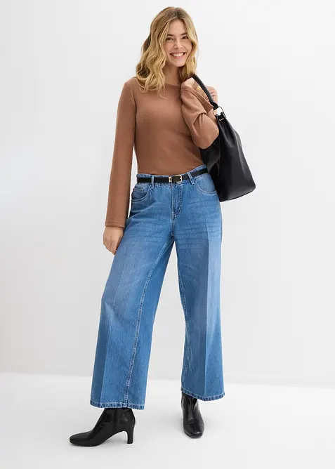 Triko s dlouh&yacute;m ruk&aacute;vem, z měkk&eacute; visk&oacute;zov&eacute; směsi, bonprix