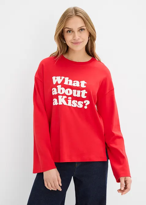 Triko s dlouh&yacute;m ruk&aacute;vem, z těžk&eacute; bavlny, bonprix