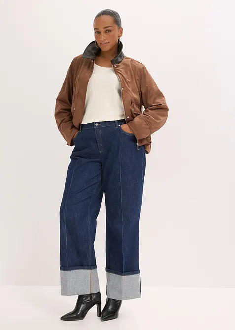 Bunda z uměl&eacute; velurov&eacute; kůže, bonprix