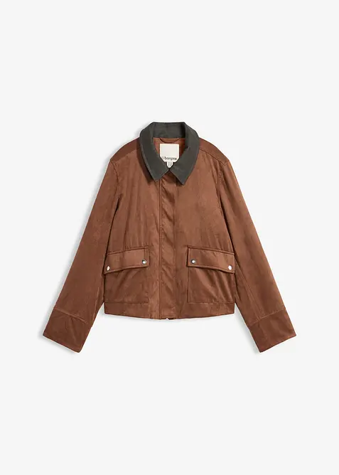 Bunda z uměl&eacute; velurov&eacute; kůže, bonprix