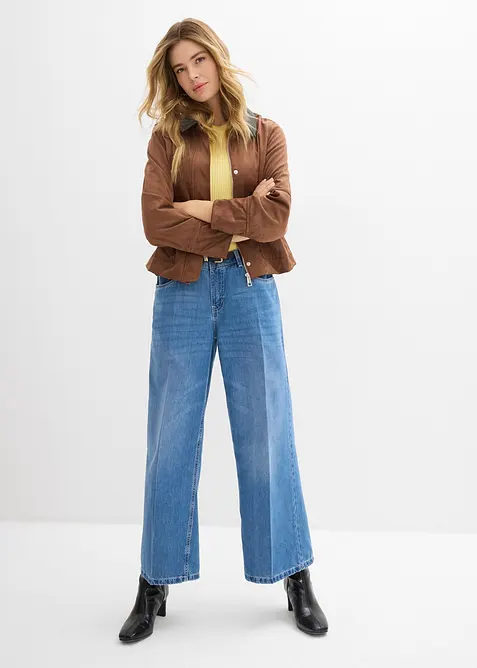 Bunda z uměl&eacute; velurov&eacute; kůže, bonprix