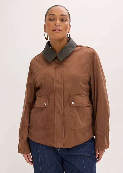 Bunda z uměl&eacute; velurov&eacute; kůže, bonprix