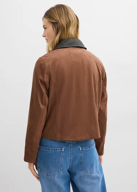 Bunda z uměl&eacute; velurov&eacute; kůže, bonprix