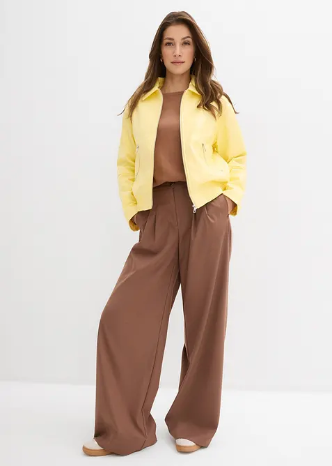 Kr&aacute;tk&aacute; bunda z uměl&eacute; kůže, bonprix