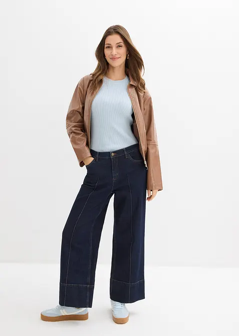 Kr&aacute;tk&aacute; bunda z uměl&eacute; kůže, bonprix