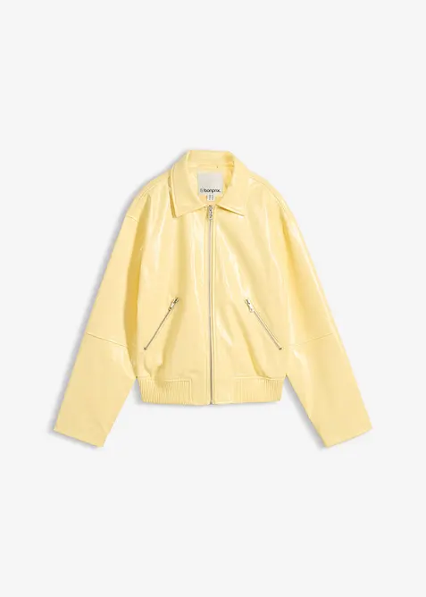 Kr&aacute;tk&aacute; bunda z uměl&eacute; kůže, bonprix