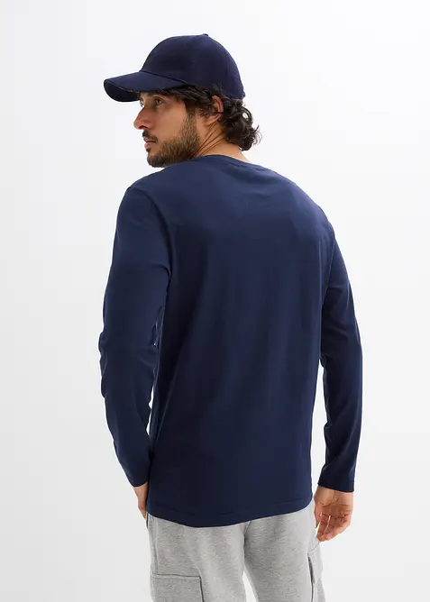 Tričko s dlouh&yacute;m ruk&aacute;vem z čist&eacute; bavlny, bonprix