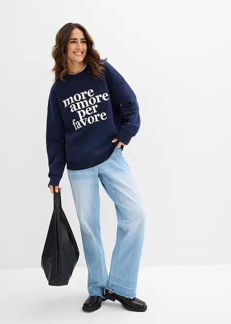 Oversize mikina z bavlněn&eacute; směsi, bonprix