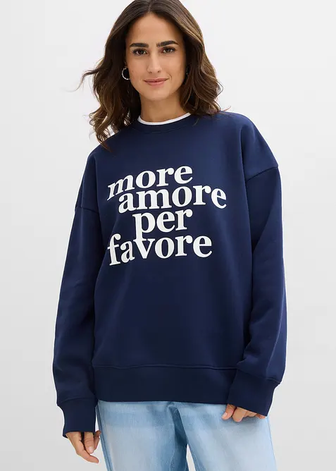 Oversize mikina z bavlněn&eacute; směsi, bonprix