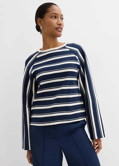 Tričko s dlouh&yacute;m ruk&aacute;vem z těžk&eacute;ho žerzeje, bonprix