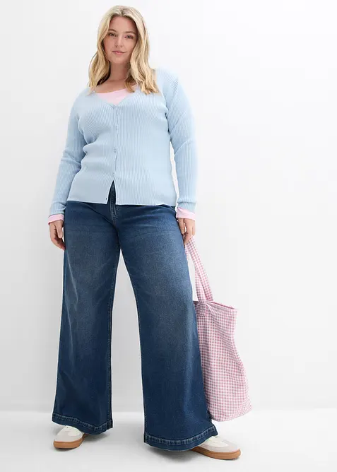 Kardigan z jemn&eacute; pleteniny s visk&oacute;zou, bonprix