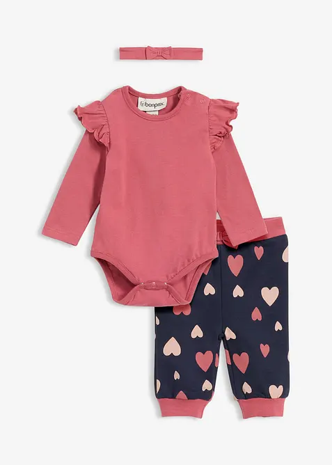 Body + kalhoty + čelenka (3d&iacute;ln&aacute; souprava), bonprix