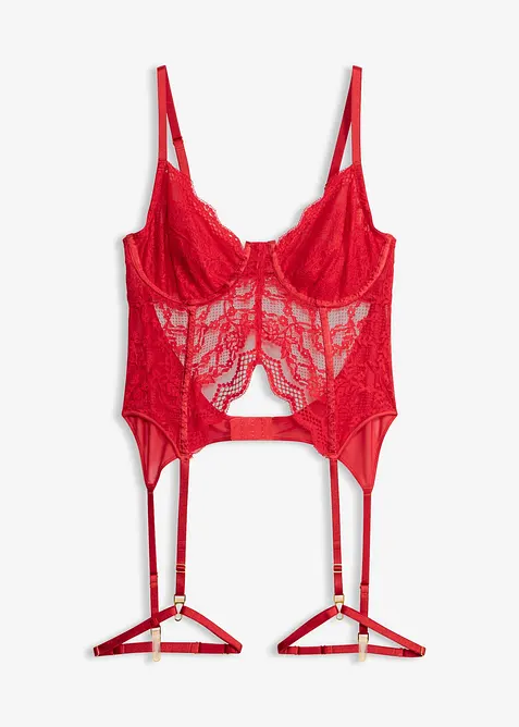 Korzet z jemn&eacute; krajky, bonprix