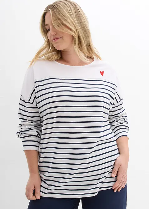 Tričko s dlouh&yacute;m ruk&aacute;vem, z čist&eacute; organick&eacute; bavlny, bonprix