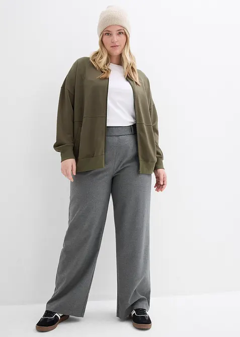 Oversize prop&iacute;nac&iacute; mikina z materi&aacute;lu scuba, bonprix