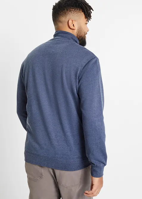 Mikina na zap&iacute;n&aacute;n&iacute; se stoj&aacute;čkem a s detaily z imitace kůže, bonprix