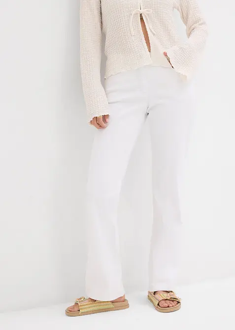 Straight dž&iacute;ny Mid Waist, strečov&eacute;, bonprix