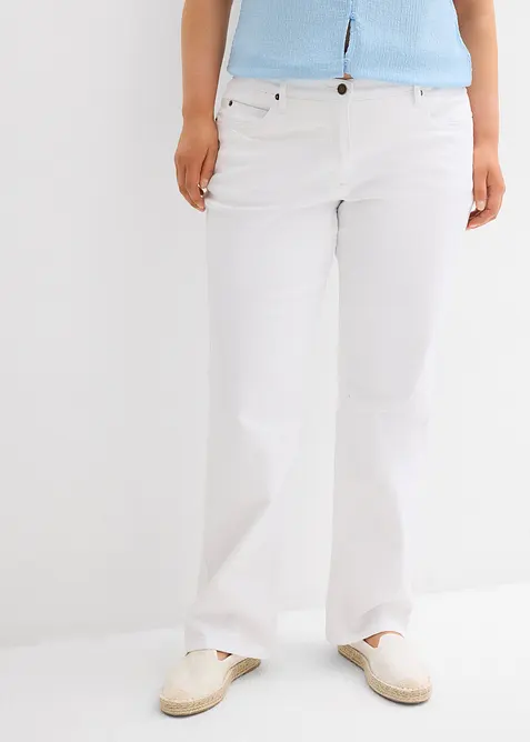 Straight dž&iacute;ny Mid Waist, strečov&eacute;, bonprix