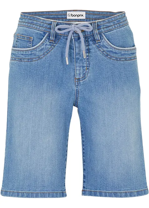 Dž&iacute;nov&eacute; bermudy Slim Fit Mid Waist, bonprix