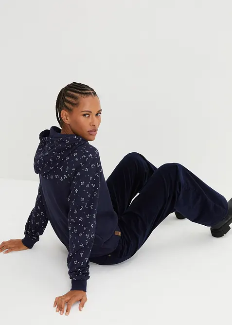 Mikina s kapuc&iacute; a zipem, z čist&eacute; bavlny, bonprix