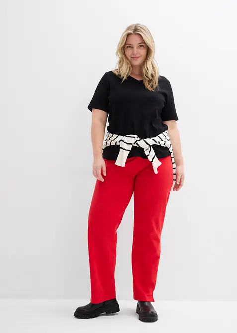 Triko z těžk&eacute;ho žerzeje z čist&eacute; organick&eacute; bavlny (2 ks v balen&iacute;), bonprix