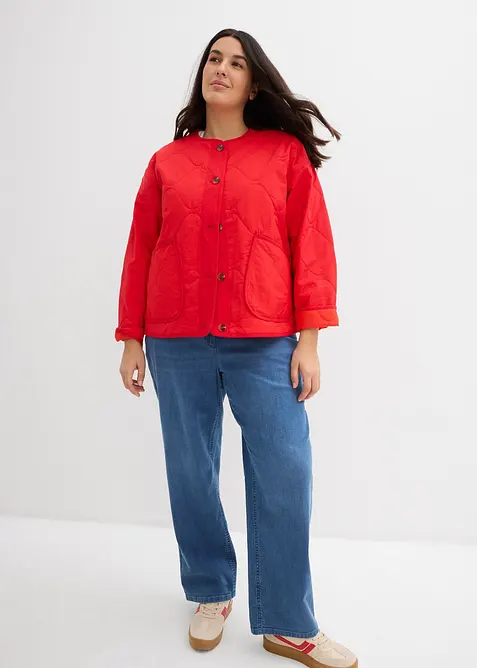 Dž&iacute;ny Loose Straight, Mid Waist, organick&aacute; bavlny, bonprix