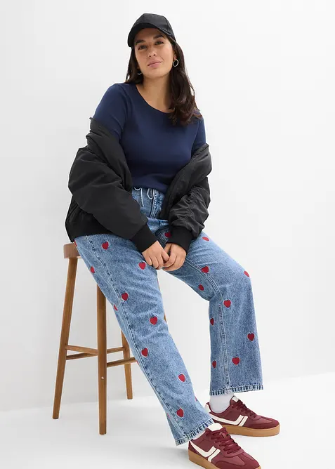 Dž&iacute;ny Loose Straight, High Waist, bonprix