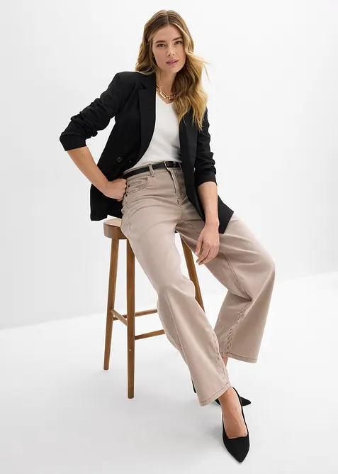 Kalhoty s bal&oacute;nov&yacute;m střihem a proužky, bonprix