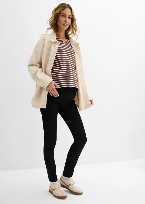 Super strečov&eacute; těhotensk&eacute; dž&iacute;ny 2 v 1, pro těhotenstv&iacute; i obdob&iacute; po porodu, Slim, bonprix