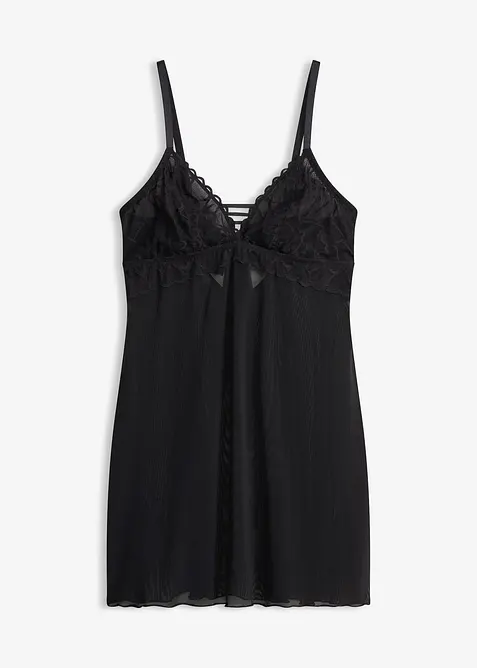 Negliž&eacute; s kosticemi, se srd&iacute;čkovou krajkou, bonprix