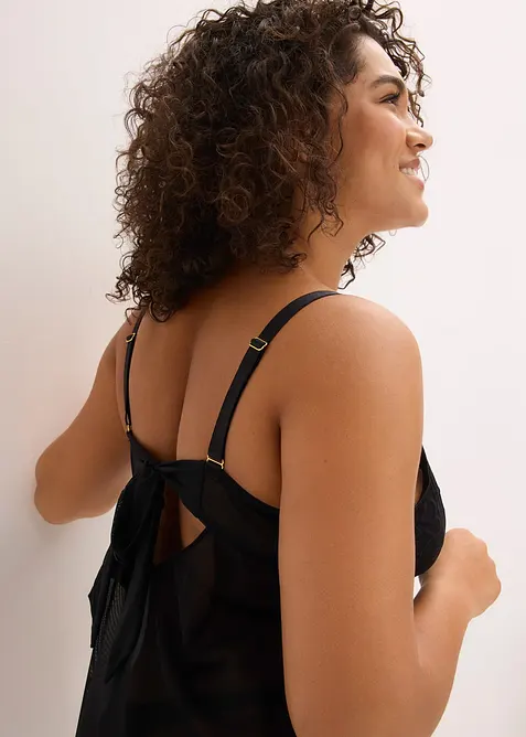 Negliž&eacute; s kosticemi, se srd&iacute;čkovou krajkou, bonprix