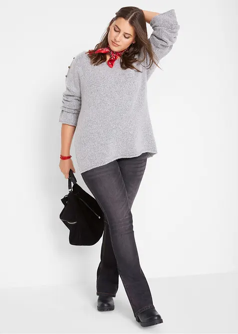 Strečov&eacute; dž&iacute;ny Bootcut, Mid Waist, bonprix