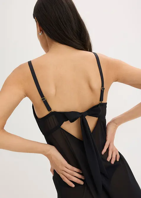 Negliž&eacute; s kosticemi, se srd&iacute;čkovou krajkou, bonprix