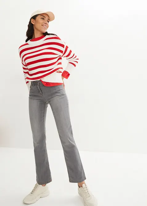 Strečov&eacute; dž&iacute;ny Mid Waist, Straight, bonprix