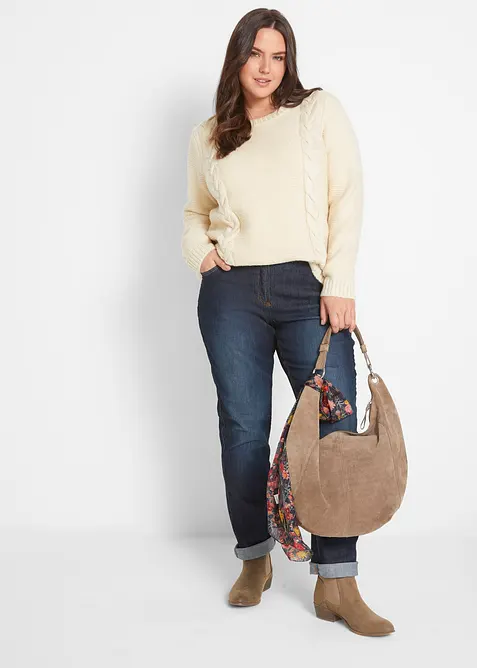 Strečov&eacute; dž&iacute;ny Mid Waist, Straight, bonprix