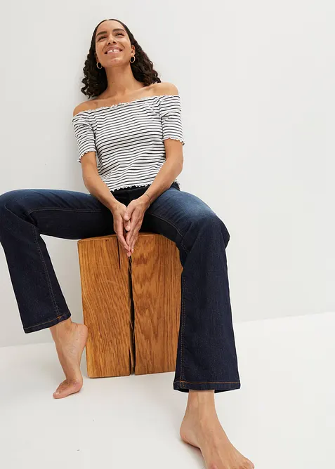 Strečov&eacute; dž&iacute;ny Mid Waist, Straight, bonprix