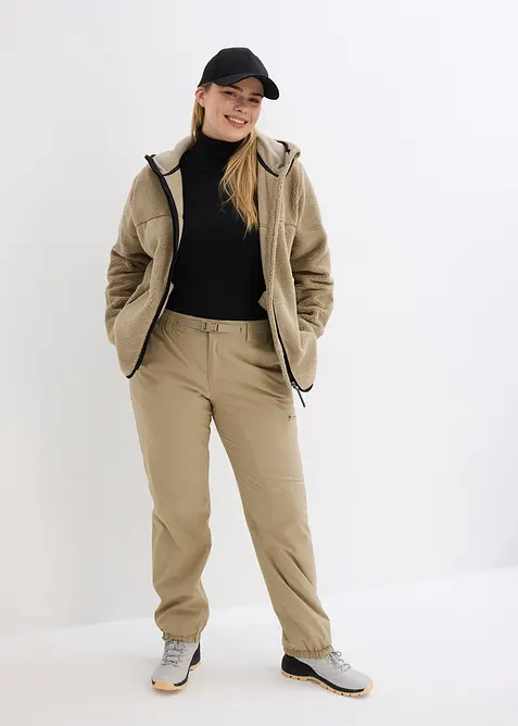 Mikina na zap&iacute;n&aacute;n&iacute; s kapuc&iacute;, z ply&scaron;ov&eacute;ho fl&iacute;su, bonprix