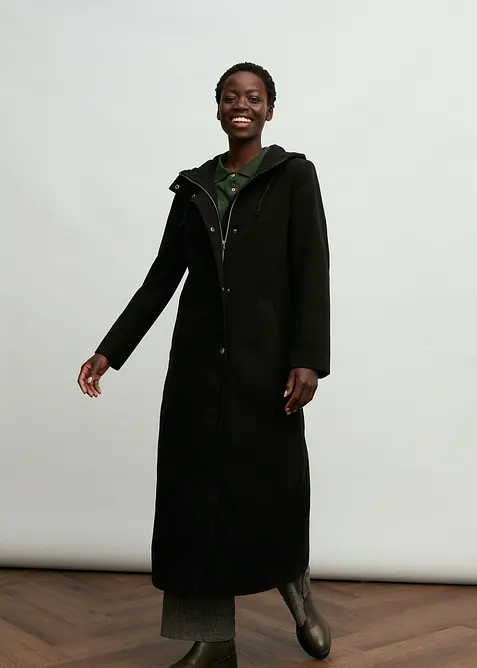 Kab&aacute;t z uměl&eacute; vlny, maxi d&eacute;lka, bonprix