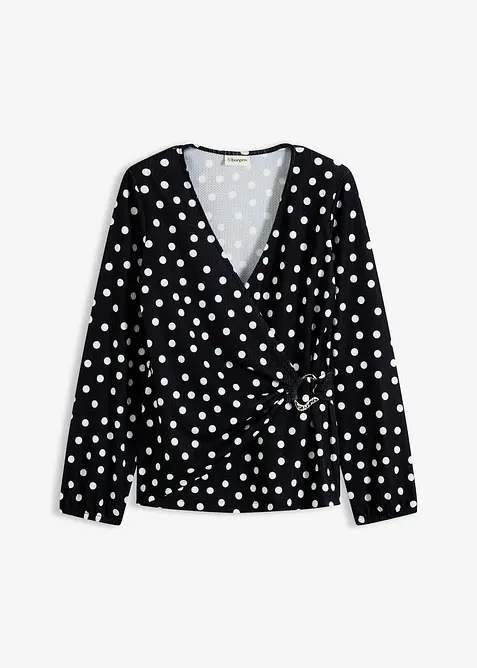 Tričko s dlouh&yacute;m ruk&aacute;vem, ze strukturovan&eacute;ho žerzeje, bonprix