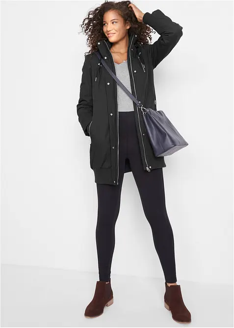 Dlouh&aacute; bunda s kapuc&iacute;, vatovan&aacute;, bonprix