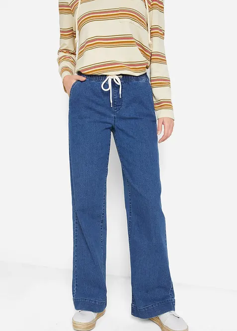 Strečov&eacute; dž&iacute;ny Wide Leg, Mid Waist, bonprix