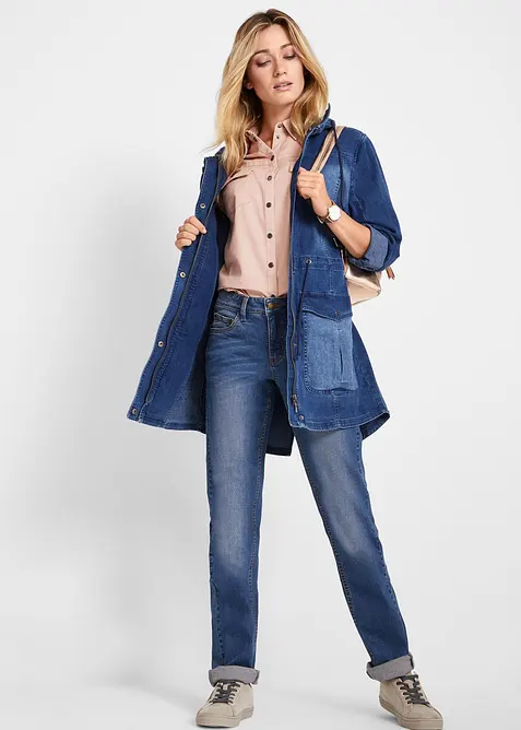 Strečov&eacute; Straight dž&iacute;ny Mid Waist, bonprix