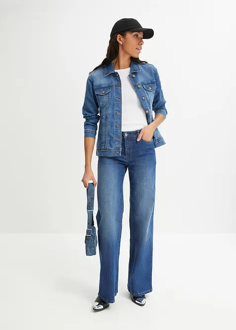 Z&aacute;kladn&iacute; strečov&aacute; dž&iacute;nov&aacute; bunda, bonprix