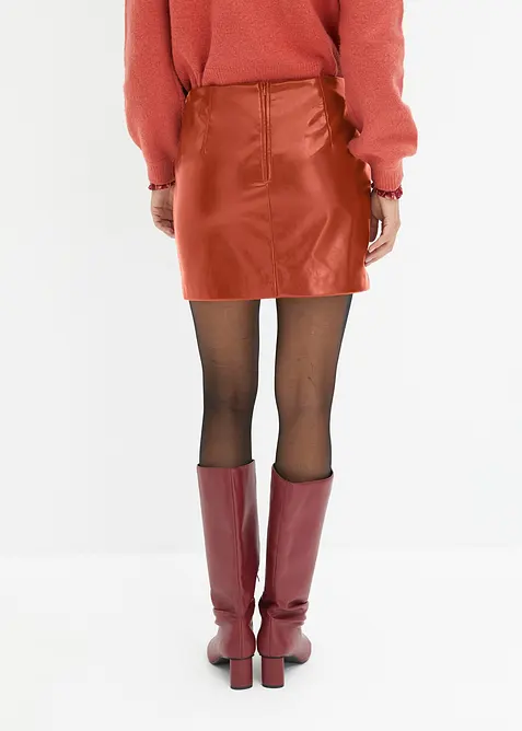 Kr&aacute;tk&aacute; sukně z uměl&eacute; kůže, bonprix