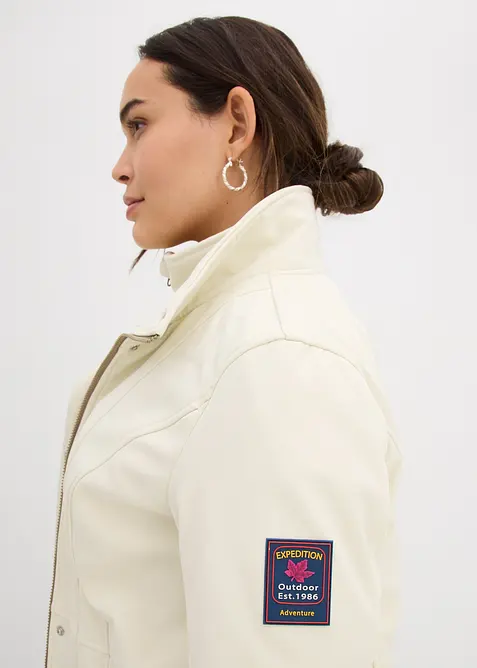 Nepromokav&aacute; strečov&aacute; dlouh&aacute; softshellov&aacute; bunda, bonprix